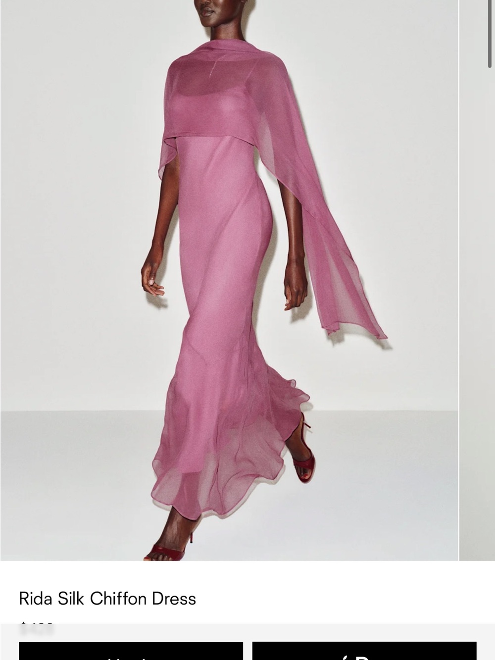 Reformation rida silk chiffon dress